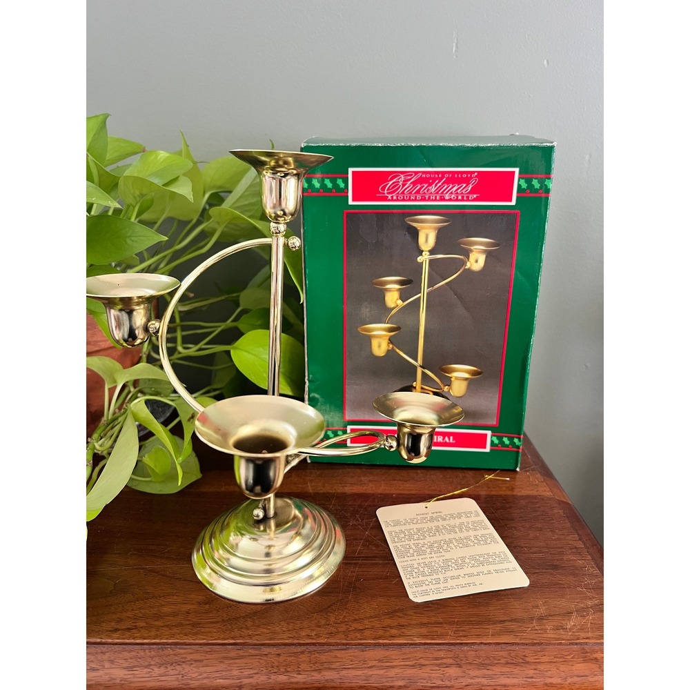 House of Lloyd Christmas Around the World Advent Spiral Brass Candle Holder 1993